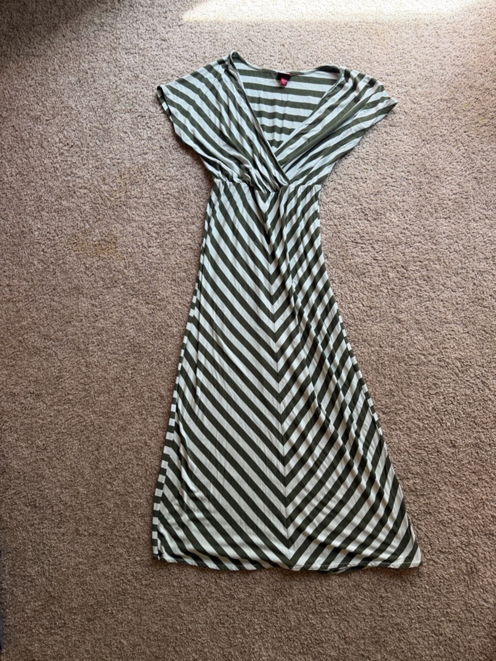 Striped blue and green Maternity dress XS